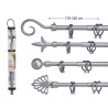 BARRE A RIDEAU ARGENT 170-320CM ASS 3 PO