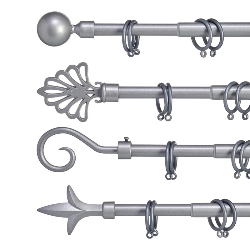 BARRE A RIDEAU ARGENT 170-320CM ASS 3 PO