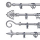 SILVER CURTAIN BAR 170-320CM MIX 4 TOPS