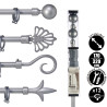 BARRE A RIDEAU ARGENT 170-320CM ASS 3 PO