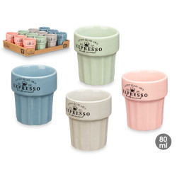 TAZZA ESPRESSO 80ML ASS 4 COL PASTELLO