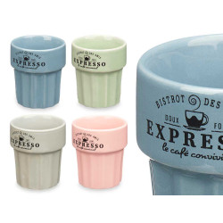 TAZZA ESPRESSO 80ML ASS 4 COL PASTELLO