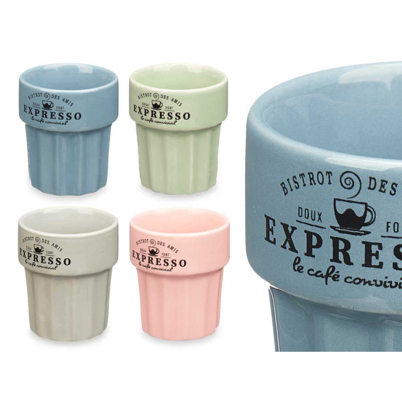 TAZZA ESPRESSO 80ML ASS 4 COL PASTELLO