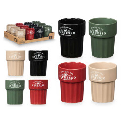 BICCHIERE ESPRESSO 300ML ASSORT 4 COLORI NEUTRI