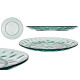 PLATO POSTRE PLASTICO PUNTOS 21,5CM VERDE