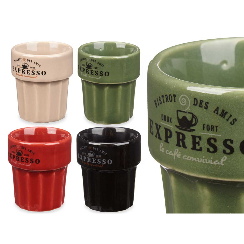 BICCHIERE ESPRESSO 80ML ASSORT DI 4 COLORI NEUTRI
