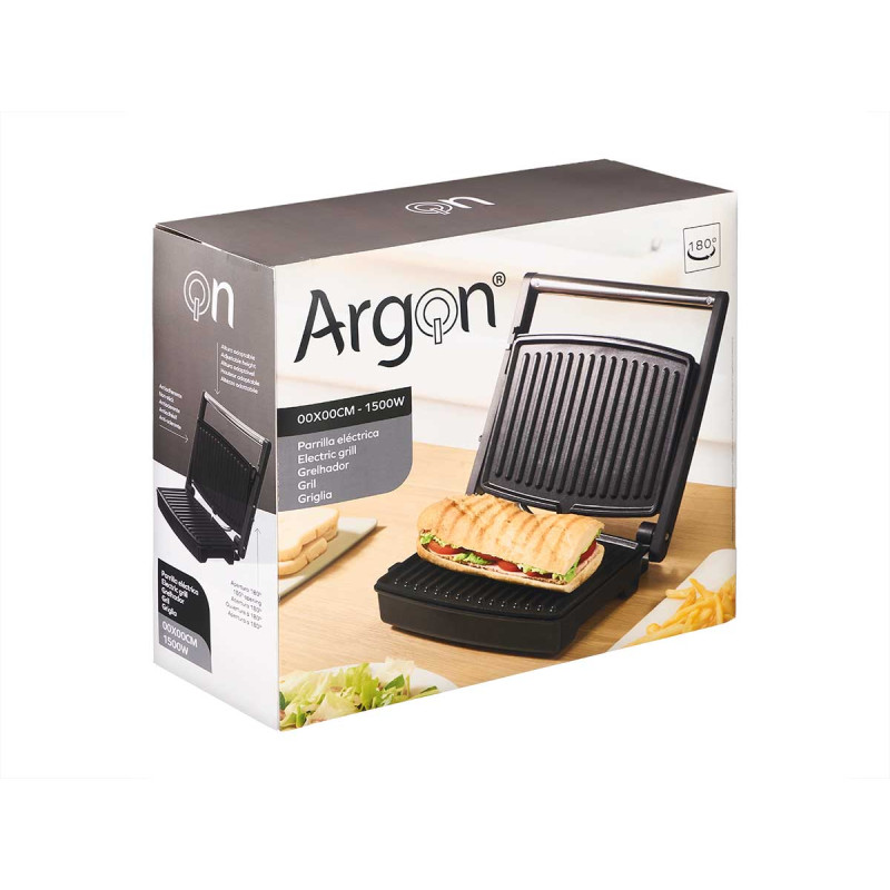 GRIGLIA DOPPIA PRESSIONE GRD ACCIAIO NERA 1500W