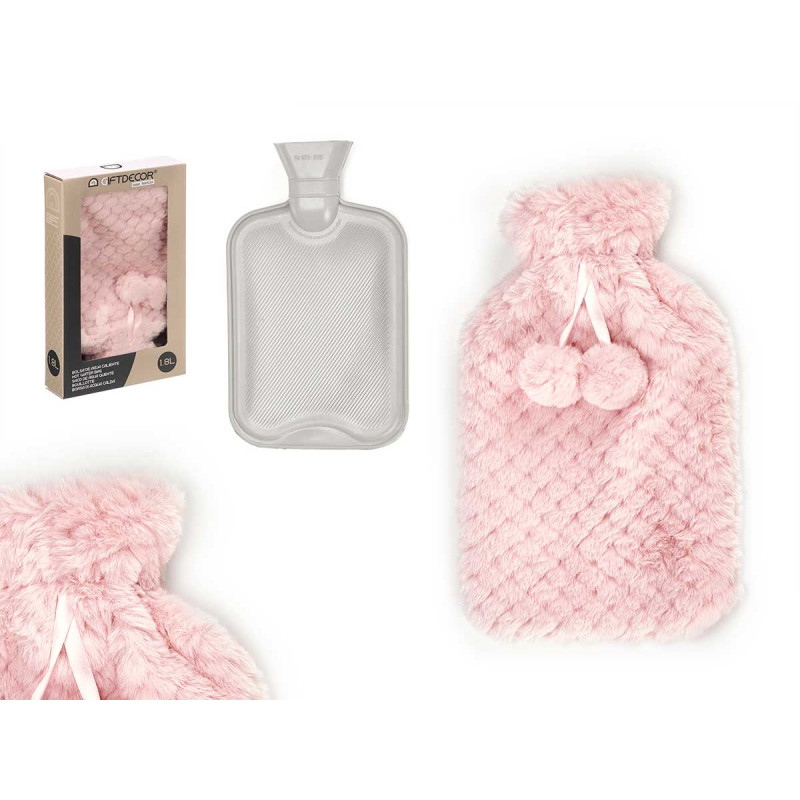 SACO DE AGUA 1.8L CAPA PELO ROSA