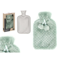 BOUILLOTTE À EAU 1.8L VERT HOUSSE À POILS