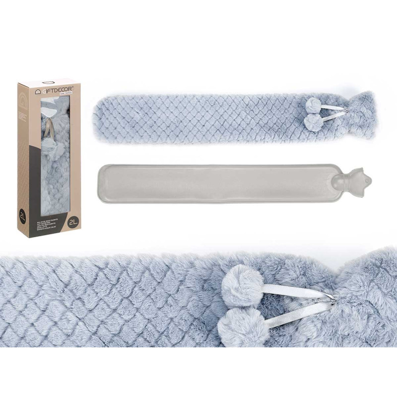 BOLSA AGUA LARGA 2L FUNDA PELO GRIS