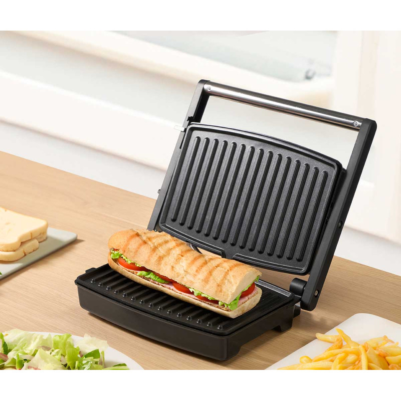 GRIGLIA DOPPIA PRESSIONE GRD ACCIAIO NERA 1500W