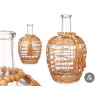 GLASS BOTTLE 30CM WICKER 