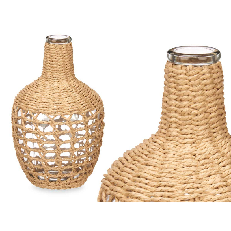 BOTELLA CRISTAL 30CM ESPARTO