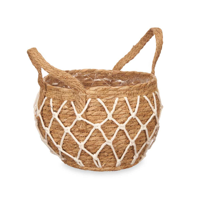 POT SPARTE 20CM OVALE AVEC POIGNÉES EN MACRAMÉ