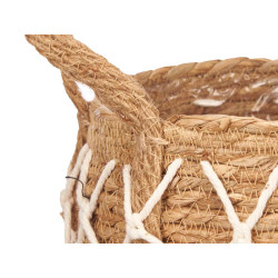 POT SPARTE 20CM OVALE AVEC POIGNÉES EN MACRAMÉ