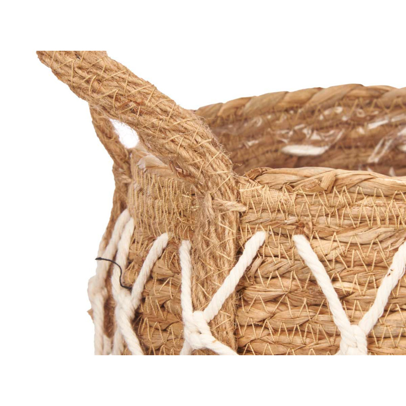 MACETA ESPARTO 20CM OVALADA ASAS MACRAME