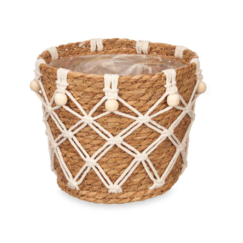 POT SPARTE 21CM CONIQUE AVEC POIGNÉES EN MACRAMÉ