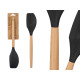 SPATOLA BURRO SILICONE NERO MANICO LEGNO