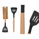 BLACK SILICONE SPATULA WITH WOODEN HANDLE