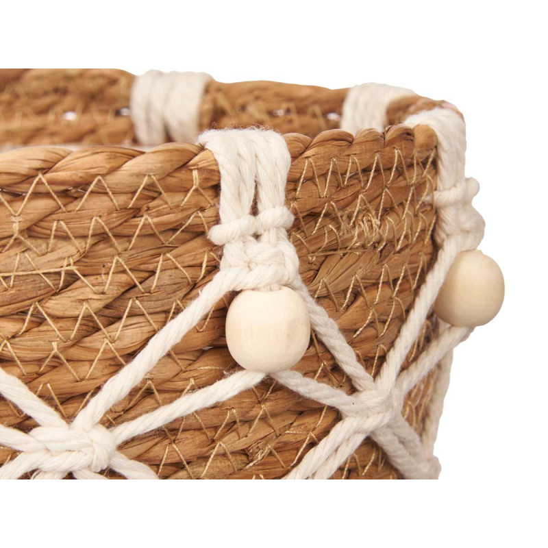 VASO ESPARTO 21CM CONICO ASAS MACRAME