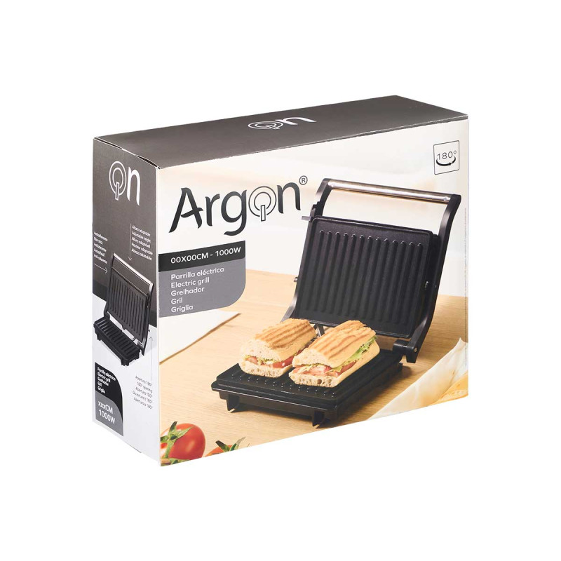 GRIGLIA DOPPIA PRESSIONE MEDIA NERA 1000W