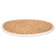 ESPARTO TABLE MAT WHITE FABRIC EDGE 35CM