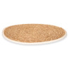 ESPARTO TABLE MAT WHITE FABRIC EDGE 35CM