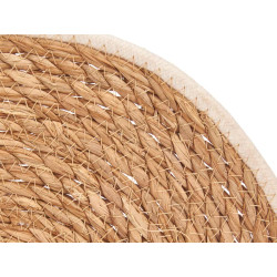 SOTTOPENTOLA SPARTO BORDO TESSUTO BIANCO 35CM