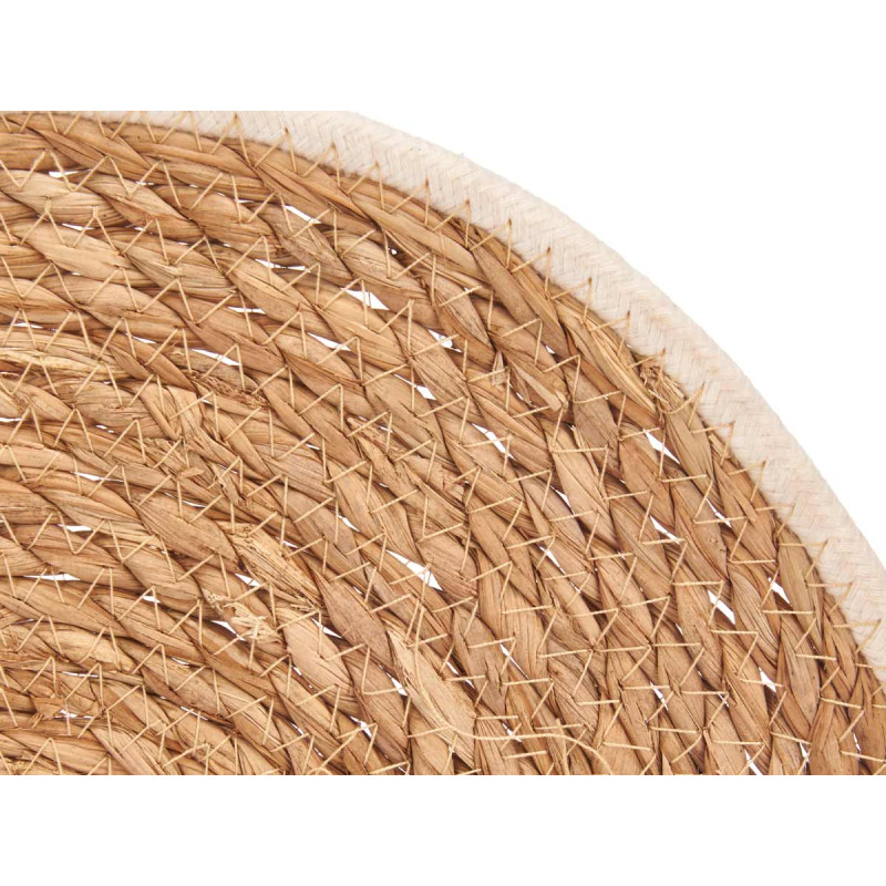 SALVAMANTEL ESPARTO BORDE TELA BLANCO 35CM