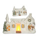 MAISON CERAMIQUE NEIGEE LUMIERE  AVEC BONHOMME 