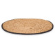 ESPARTO TABLE MAT BLACK FABRIC EDGE 35CM