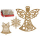 SET3 CIONDOLI ALBERO BRILLANTINI ORO 15CM ASS3