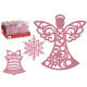 SET3 CIONDOLI ALBERO BRILLANTINI ROSA 15CM ASS3