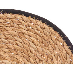 ESPARTO TABLE MAT BLACK FABRIC EDGE 35CM