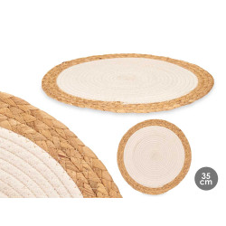 TAPIS DE TABLE SPARTE SPIRALE TISSU BLANC 35CM