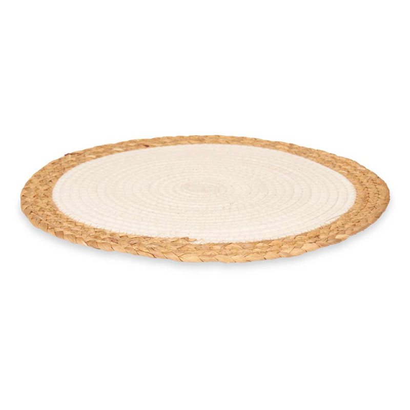 SOTTOPENTOLA SPARTO SPIRALE TESSUTO BIANCO 35CM