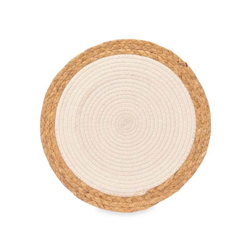 SOTTOPENTOLA SPARTO SPIRALE TESSUTO BIANCO 35CM