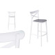 RATTAN PLASTIC STOOL WHITE GREY