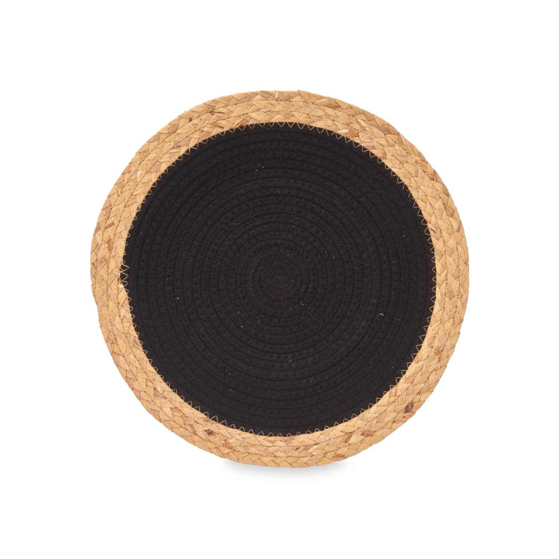 SOTTOPENTOLA SPARTO SPIRALE TESSUTO NERO 35CM