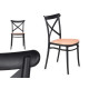 RATTAN PLASTIC CHAIR BLACK BEIGE
