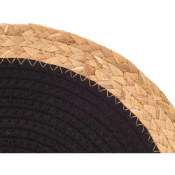 SOTTOPENTOLA SPARTO SPIRALE TESSUTO NERO 35CM