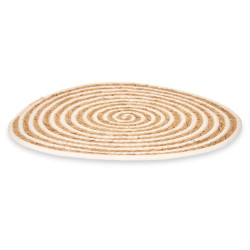 ESPARTO TABLE MAT WHITE FABRIC CENTER 35CM