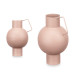 VASE CONVEXE EN ACIER COULEUR SABLE PASTEL