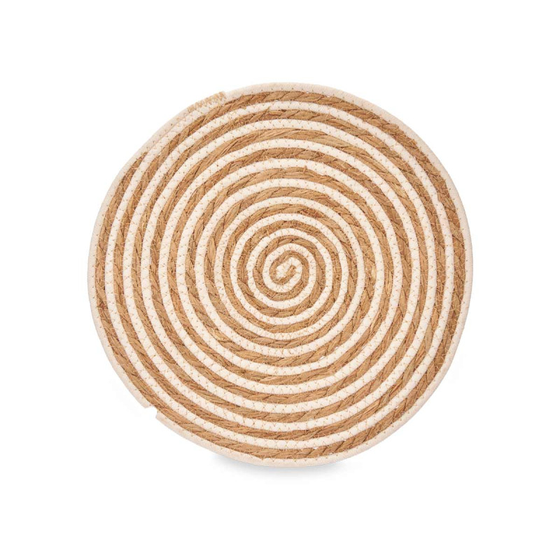 ESPARTO TABLE MAT WHITE FABRIC CENTER 35CM