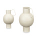 VASE CONVEXE EN ACIER COULEUR CRÈME PASTEL