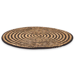 ESPARTO TABLE MAT BLACK FABRIC CENTER 35CM