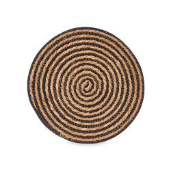 ESPARTO TABLE MAT BLACK FABRIC CENTER 35CM