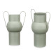 VASE CONVEXE EN ACIER VERT PASTEL MOYEN 
