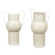 VASE CONVEXE EN ACIER COULEUR CRÈME PASTEL MOYEN