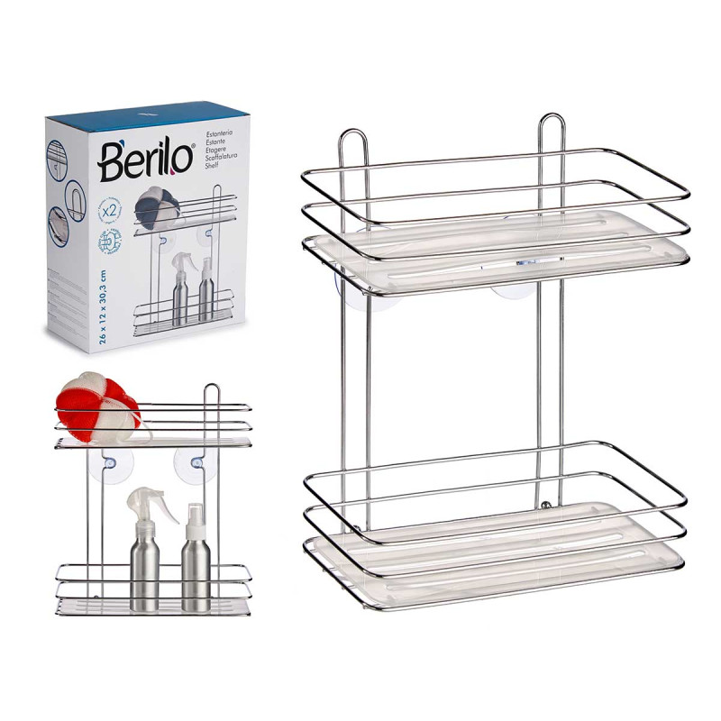 SHELF 2 TRANSPARENT CHROME HEIGHT